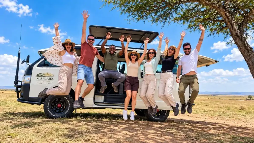 Safari privado en Kenia durante uno de los safaris organizados por Mis Viajes Familiares